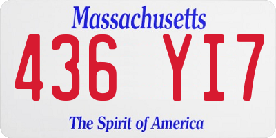 MA license plate 436YI7