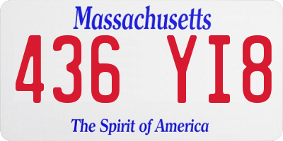 MA license plate 436YI8