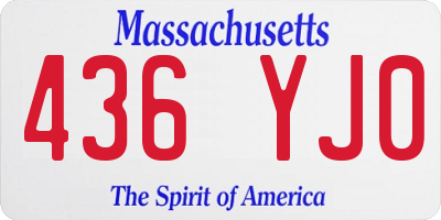 MA license plate 436YJ0