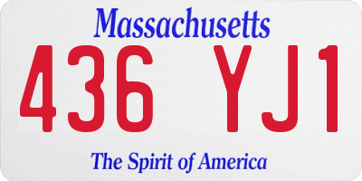 MA license plate 436YJ1
