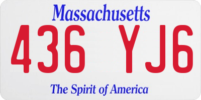 MA license plate 436YJ6