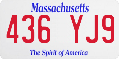 MA license plate 436YJ9