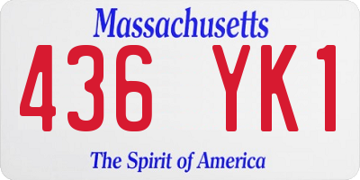 MA license plate 436YK1