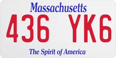 MA license plate 436YK6