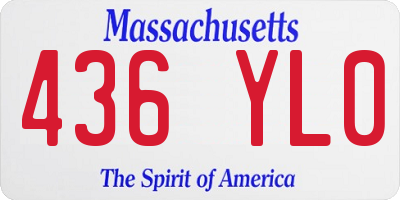 MA license plate 436YL0