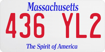 MA license plate 436YL2