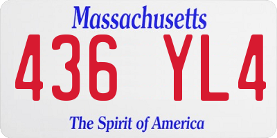 MA license plate 436YL4