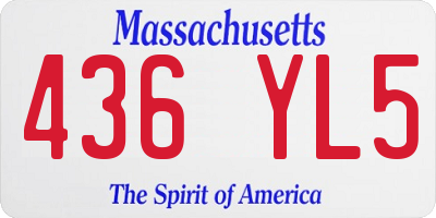 MA license plate 436YL5