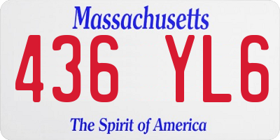 MA license plate 436YL6
