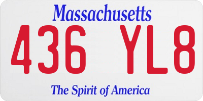 MA license plate 436YL8