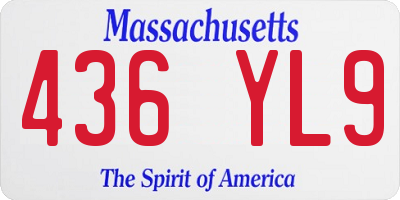 MA license plate 436YL9