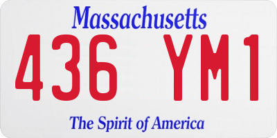 MA license plate 436YM1