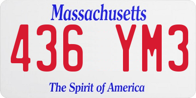 MA license plate 436YM3