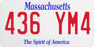 MA license plate 436YM4