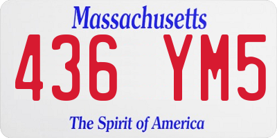 MA license plate 436YM5