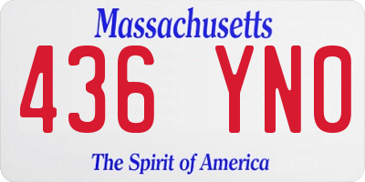 MA license plate 436YN0