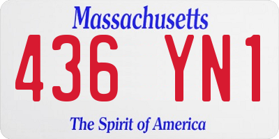 MA license plate 436YN1