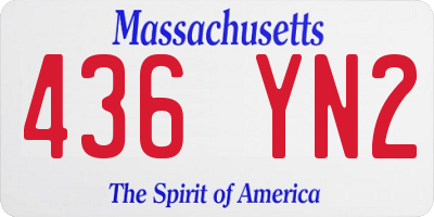 MA license plate 436YN2