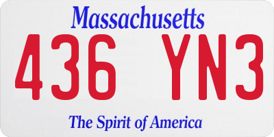 MA license plate 436YN3