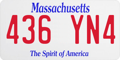 MA license plate 436YN4
