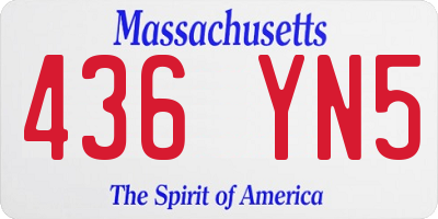 MA license plate 436YN5