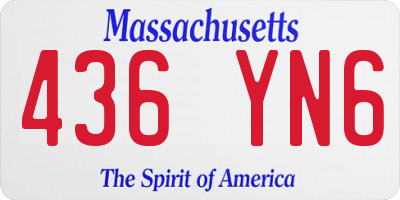 MA license plate 436YN6