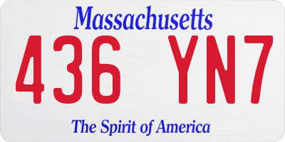 MA license plate 436YN7