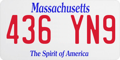 MA license plate 436YN9
