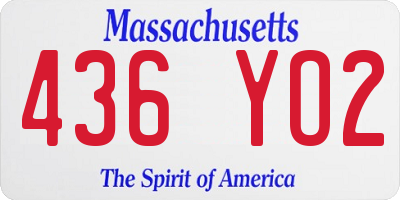 MA license plate 436YO2