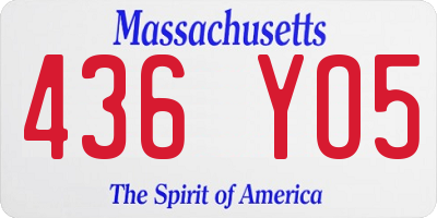 MA license plate 436YO5