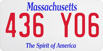 MA license plate 436YO6