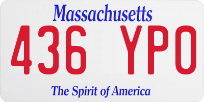 MA license plate 436YP0
