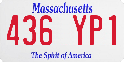 MA license plate 436YP1