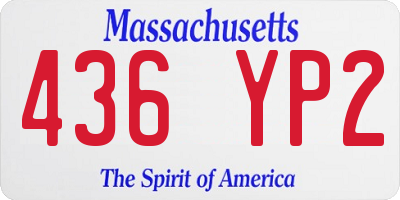 MA license plate 436YP2