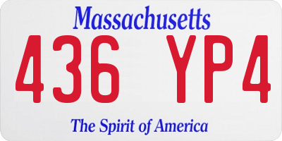 MA license plate 436YP4