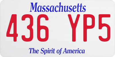 MA license plate 436YP5