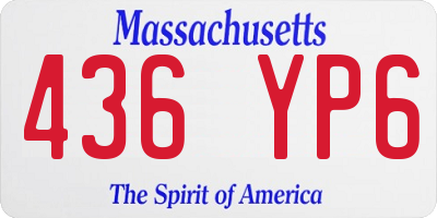 MA license plate 436YP6