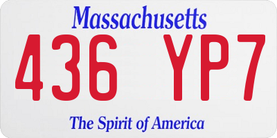 MA license plate 436YP7