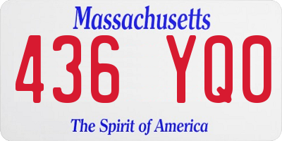 MA license plate 436YQ0
