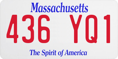 MA license plate 436YQ1