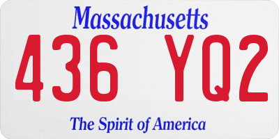 MA license plate 436YQ2
