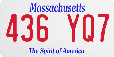 MA license plate 436YQ7