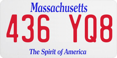 MA license plate 436YQ8