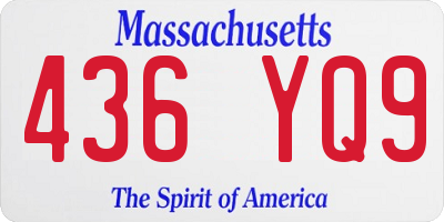 MA license plate 436YQ9