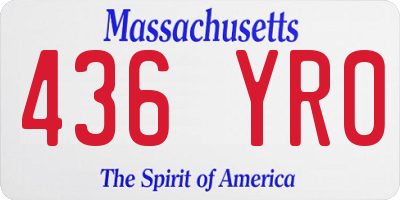 MA license plate 436YR0