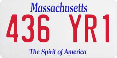 MA license plate 436YR1