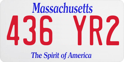 MA license plate 436YR2