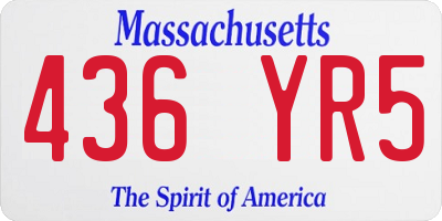 MA license plate 436YR5