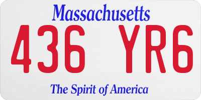 MA license plate 436YR6