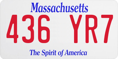 MA license plate 436YR7